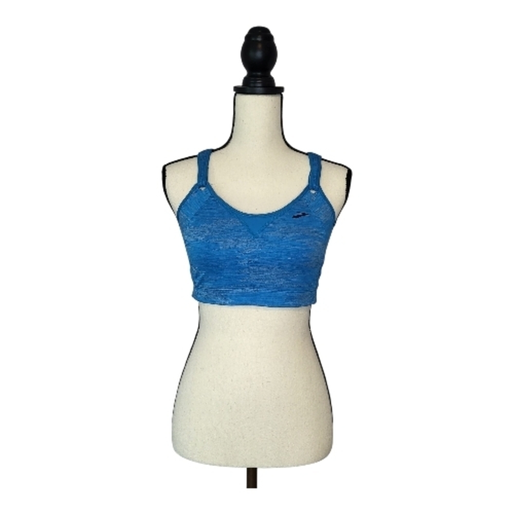 Brooks Sports Bra Rebound Racer Heather Blue Racerback Womens Size M